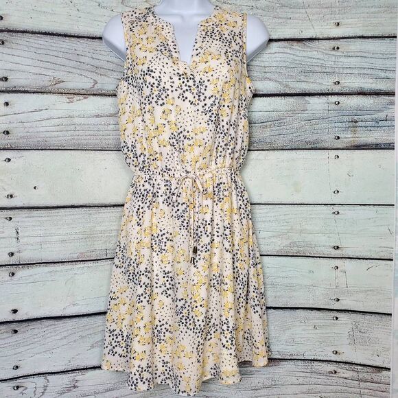 Maurices Sleeveless Yellow Floral Dress Women’s Size S Drawstring Waist - Picture 1 of 7